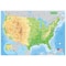 Ashley Productions Smart Poly Learning Mat, 12in. x 17in., 2-Sided, U.S. Physical Map 95001 - alternate 1